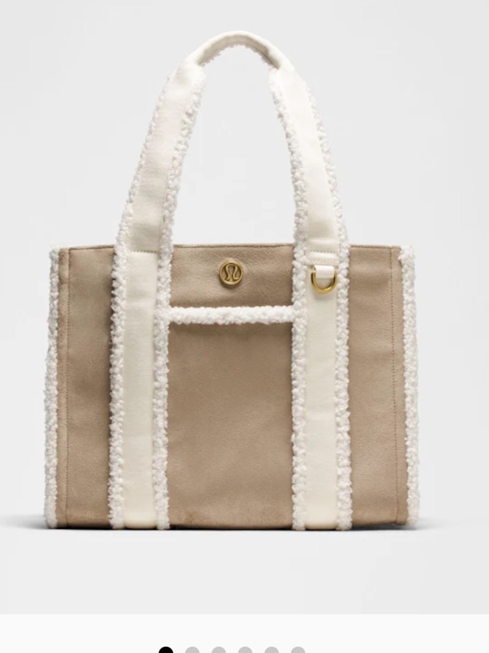 lululemon athletica Cream and Beige Sherpa-Trim Tote